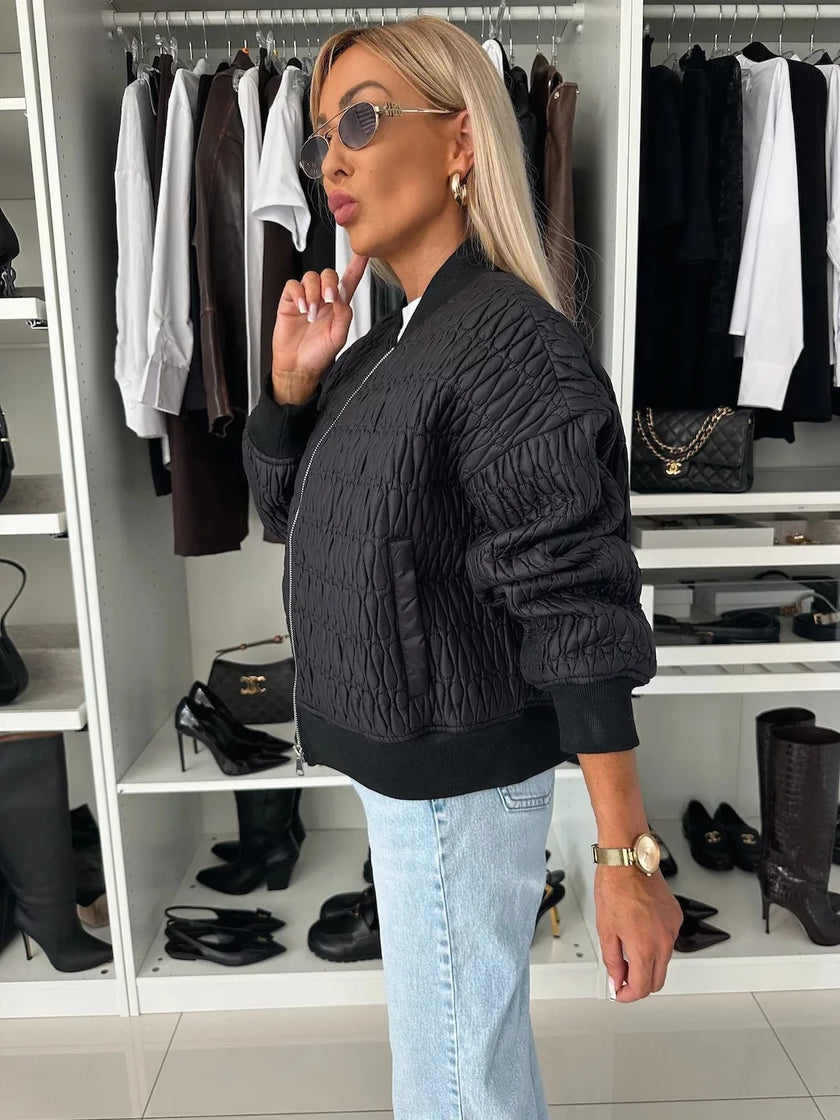 Hazel | Zip-Front Quilted Jacket – Chic, Cozy Outerwear for Everyday Style