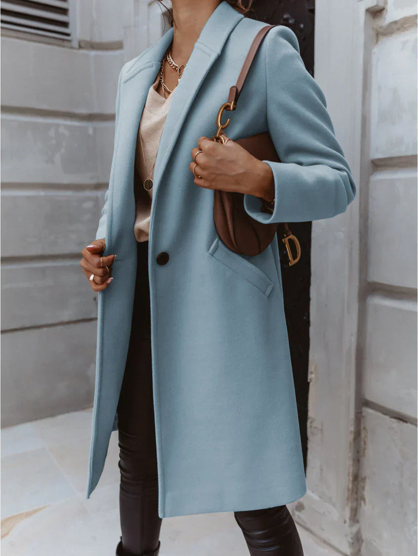 Alexis | Chic Double-Breasted Long Coat – Trendy, Modern Outerwear