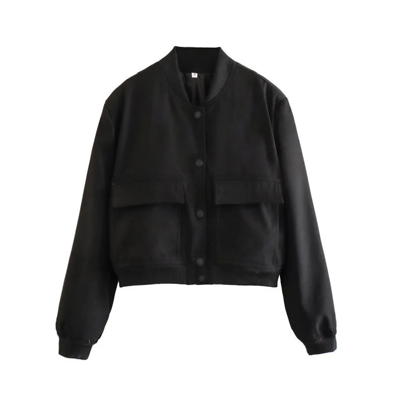 Clara | Casual Bomber Jacket with Front Pockets - Modern Everyday Style