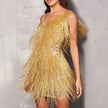 Kimberly | Elegant Cocktail Dress with Feathery Fringe