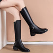Daisy | Knee-High Leather Boots with Buckle - Sleek, Sophisticated Buckled Leather Boots