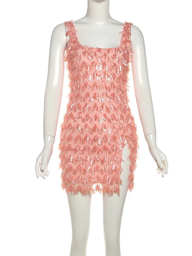 Jenny | Fringe-Feather Cocktail Dress