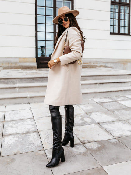 Alexis | Chic Double-Breasted Long Coat – Trendy, Modern Outerwear