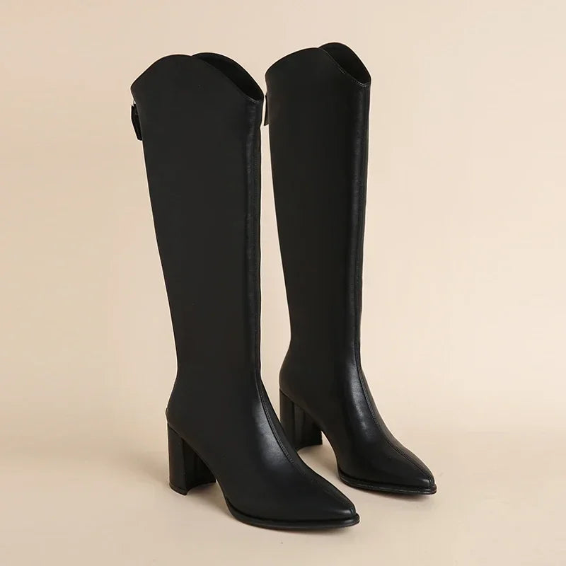 Claire | Knee-High Heel Boots – Sleek, Statement-Making Style