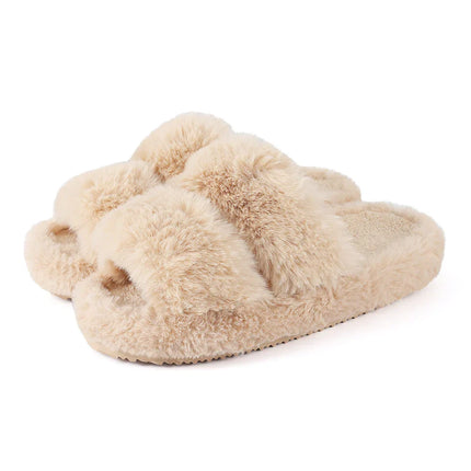 Daisy | Plush Faux-Fur Slide Slippers — Cozy Indoor Comfort for Home