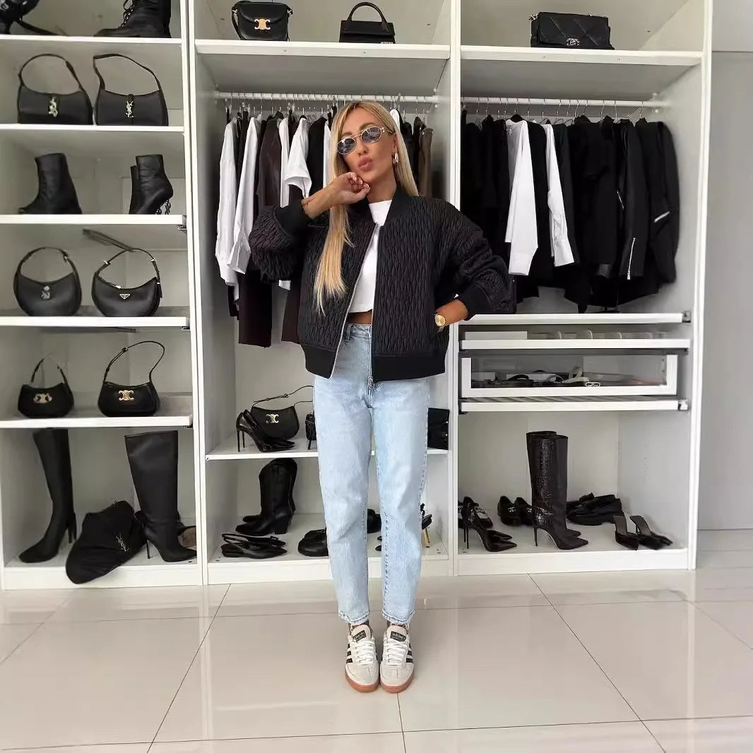 Hazel | Zip-Front Quilted Jacket – Chic, Cozy Outerwear for Everyday Style