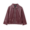 Harper | Faux Leather Bomber Jacket - Sleek, Statement-Making Outerwear