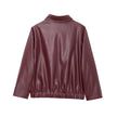 Harper | Faux Leather Bomber Jacket - Sleek, Statement-Making Outerwear