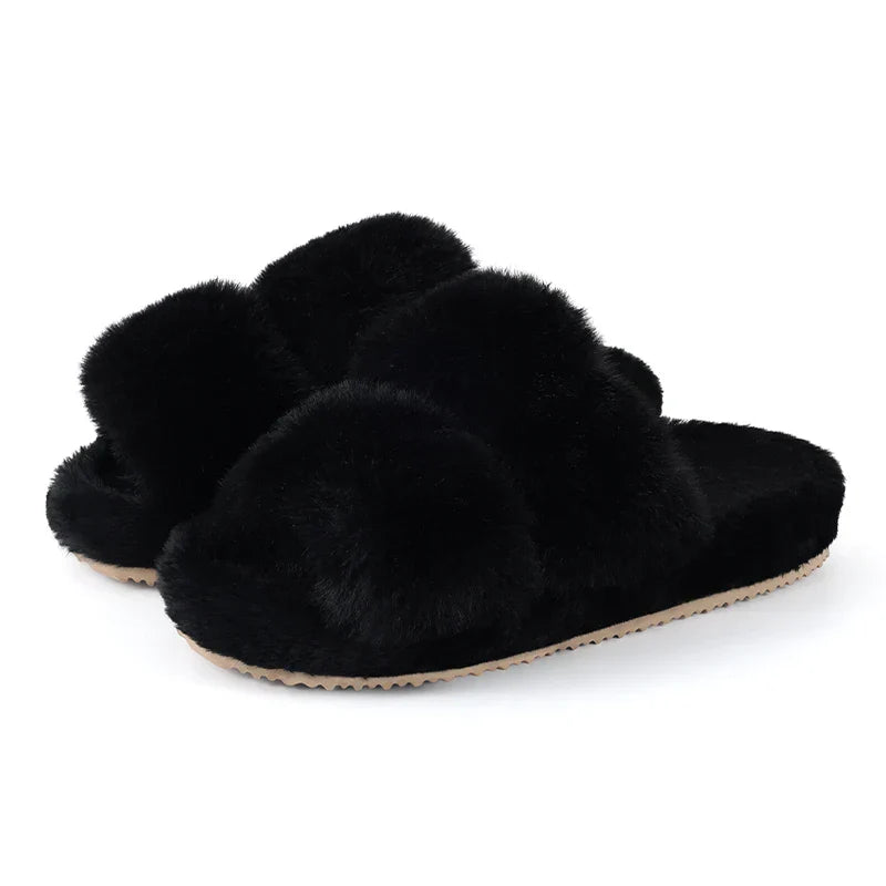 Daisy | Plush Faux-Fur Slide Slippers — Cozy Indoor Comfort for Home