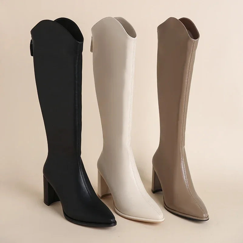Claire | Knee-High Heel Boots – Sleek, Statement-Making Style
