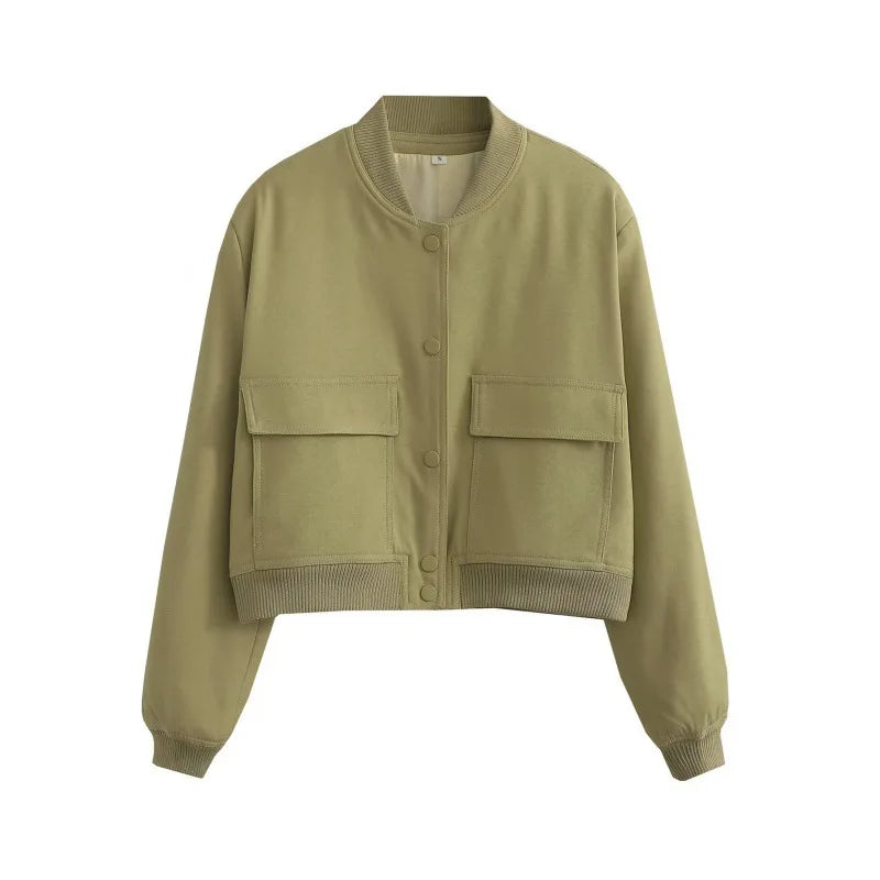 Clara | Casual Bomber Jacket with Front Pockets - Modern Everyday Style
