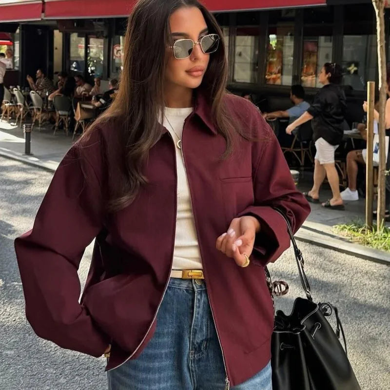 Emma | Zip-Up Bomber Jacket - Sleek, Modern Outerwear