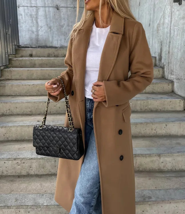 Addison | Classic Long-Sleeve Trench Coat — Timeless, Elegant Outerwear