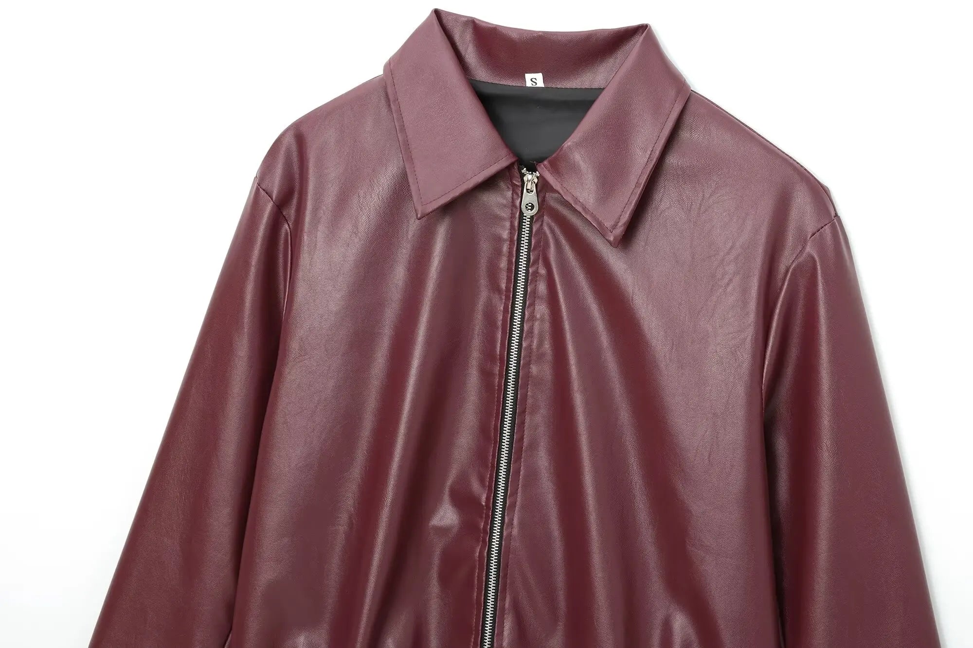Harper | Faux Leather Bomber Jacket - Sleek, Statement-Making Outerwear