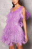 Kimberly | Elegant Cocktail Dress with Feathery Fringe