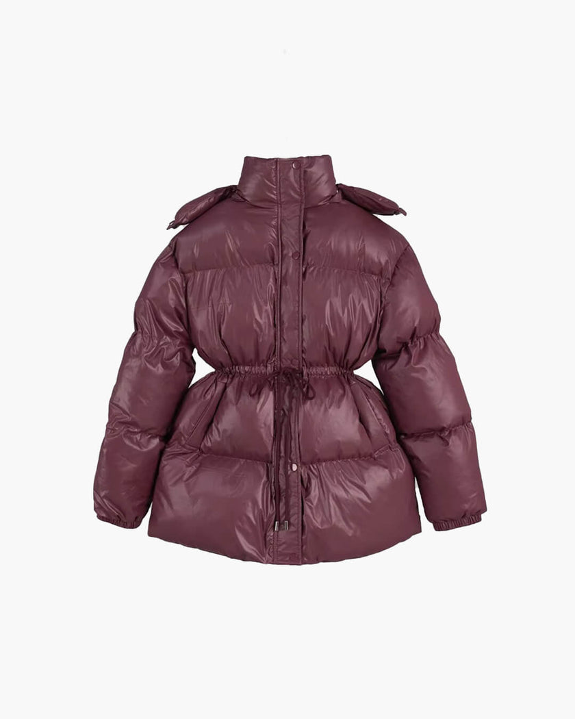 Chloe | Winter Shimmer Drawstring Puffer Jacket
