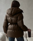 Chloe | Winter Shimmer Drawstring Puffer Jacket