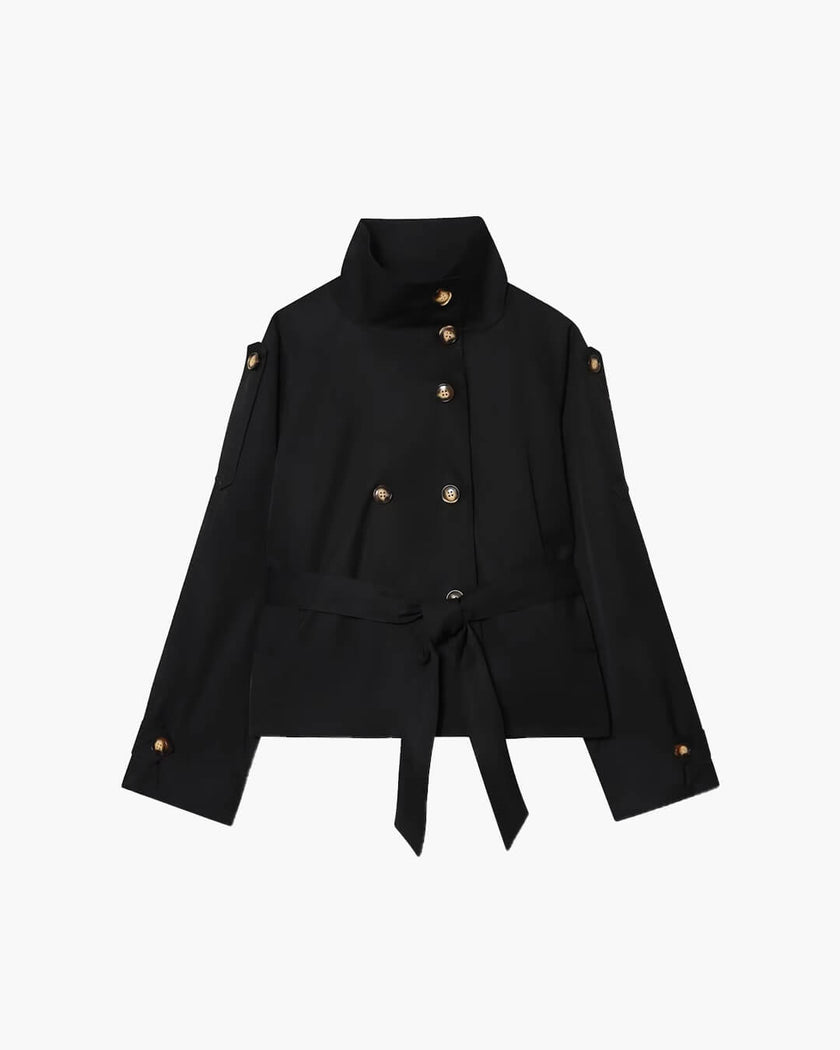Addison | Winter Belted Cropped Trench Coat - Timeless Cold-Weather Style