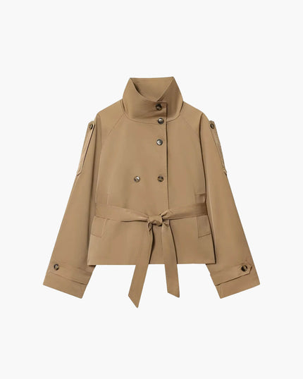 Addison | Winter Belted Cropped Trench Coat - Timeless Cold-Weather Style
