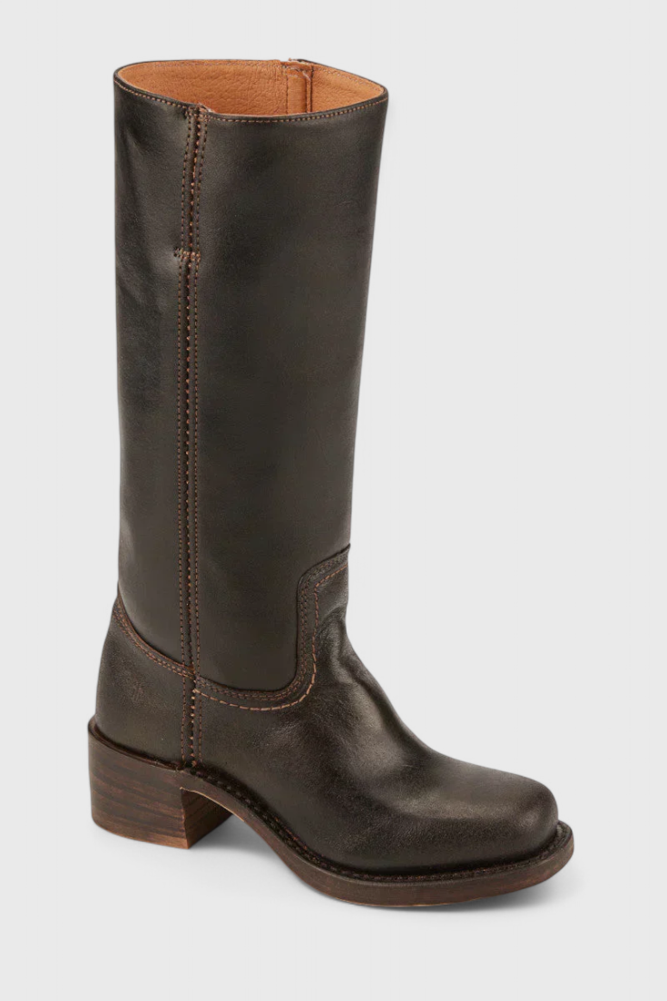 Ella | Leather Knee-High Boots with Heels – Sleek, Timeless Style