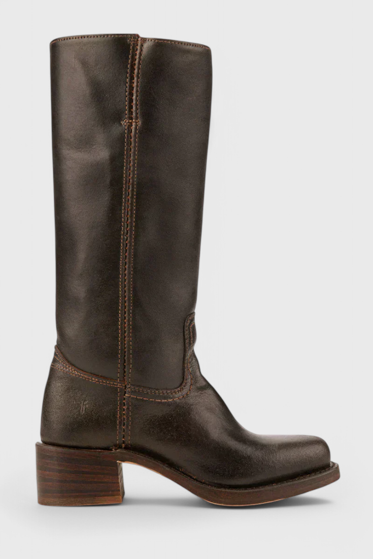 Ella | Leather Knee-High Boots with Heels – Sleek, Timeless Style