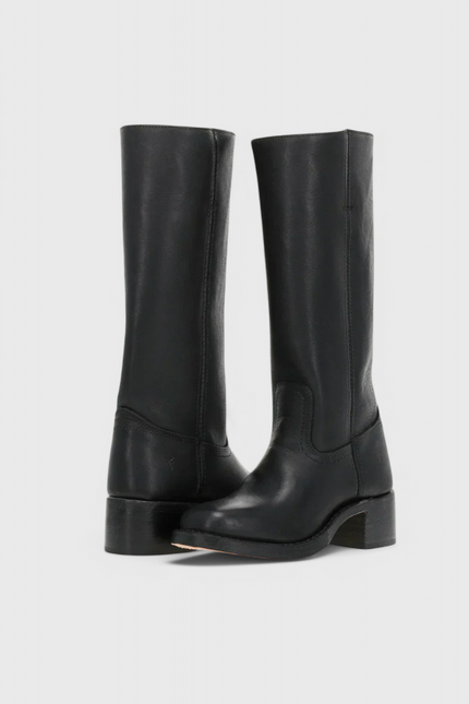 Ella | Leather Knee-High Boots with Heels – Sleek, Timeless Style