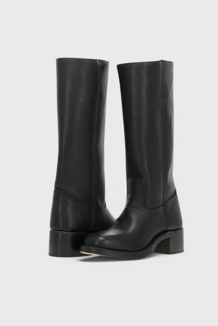Ella | Leather Knee-High Boots with Heels – Sleek, Timeless Style