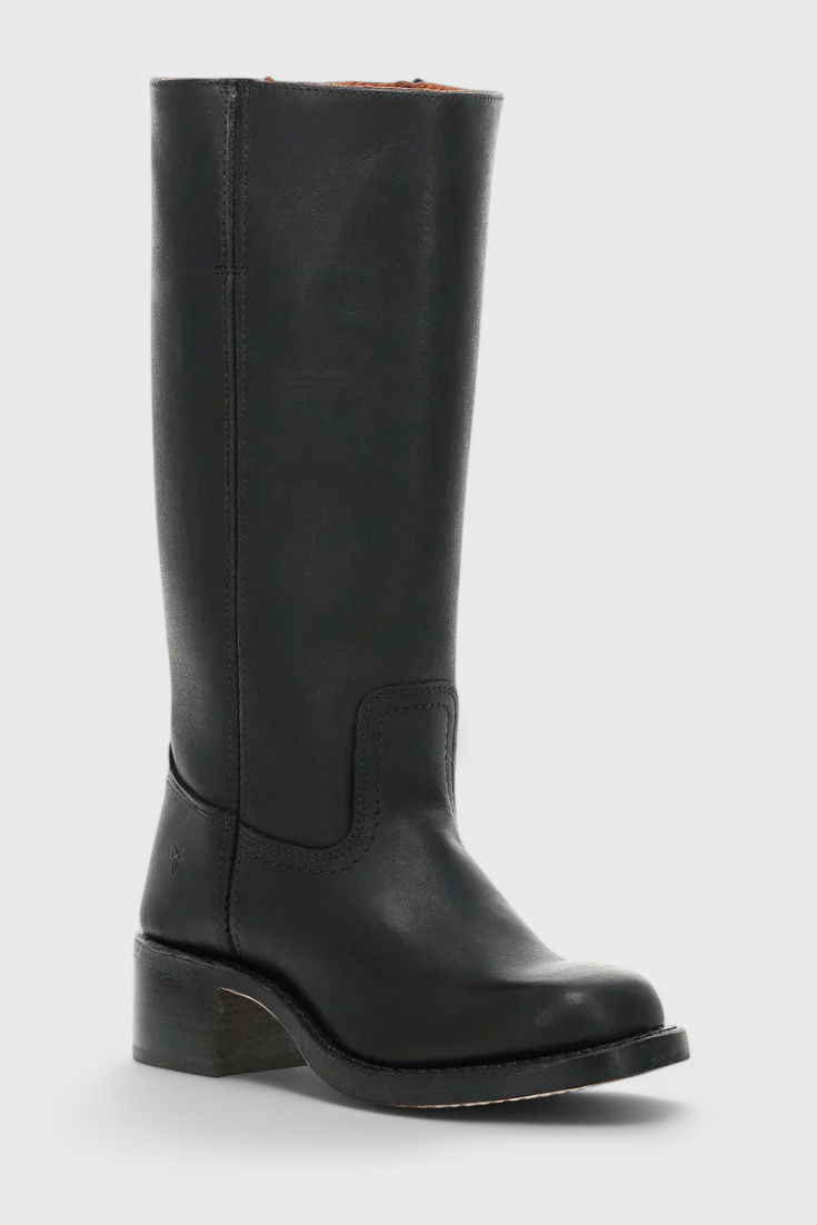 Ella | Leather Knee-High Boots with Heels – Sleek, Timeless Style