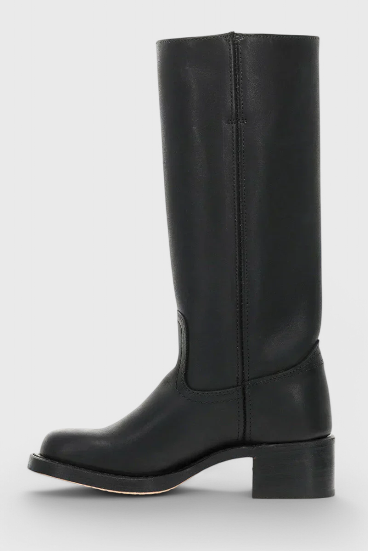 Ella | Leather Knee-High Boots with Heels – Sleek, Timeless Style