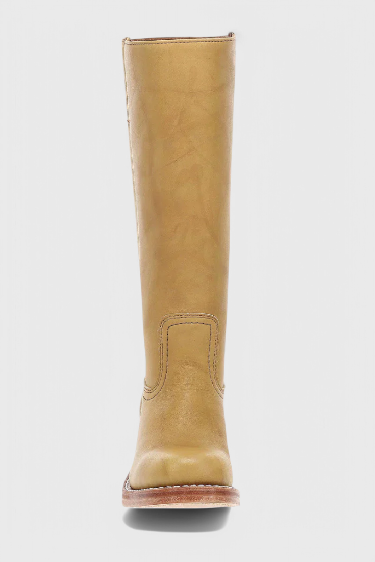 Ella | Leather Knee-High Boots with Heels – Sleek, Timeless Style