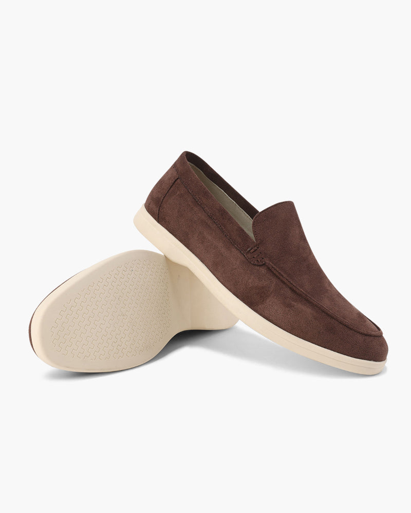 Stylish Men's Suede Loafers with Textured Upper & Contrast Sole | Versatile Slip-On Shoes for Everyday Comfort 11