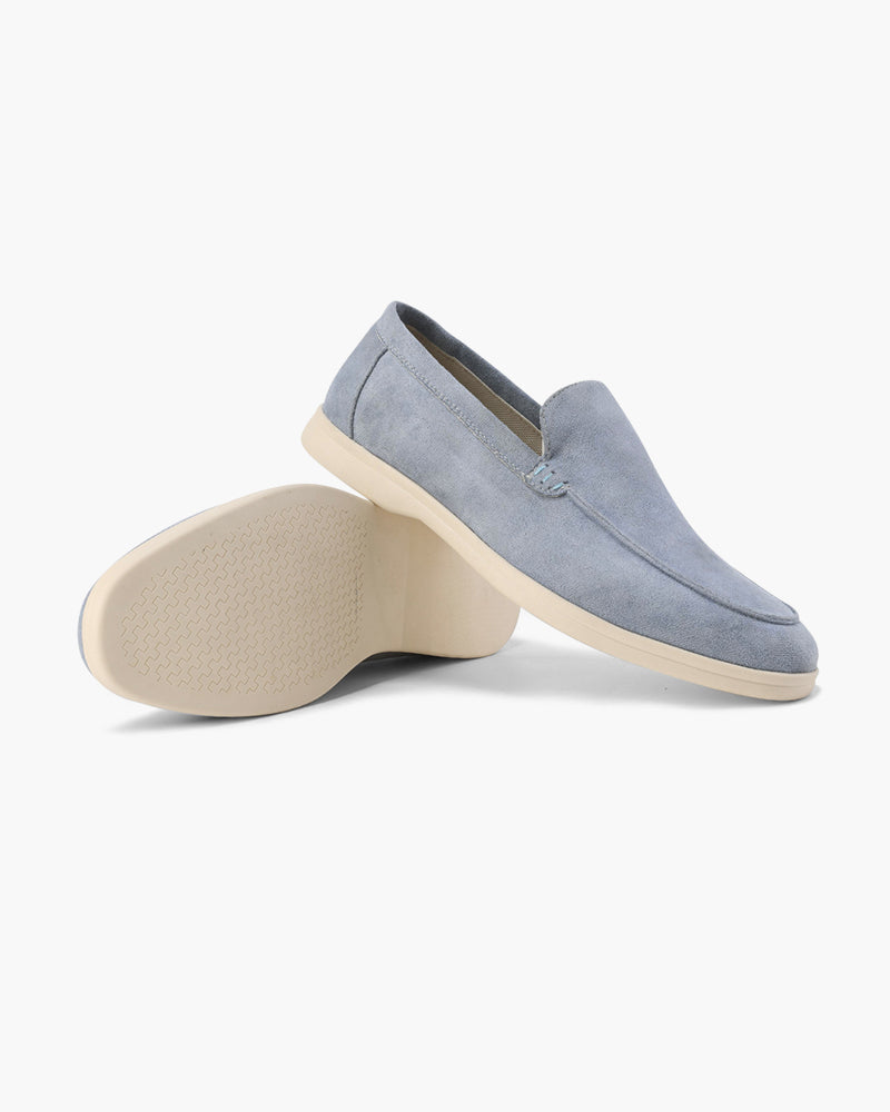 Stylish Men's Suede Loafers with Textured Upper & Contrast Sole | Versatile Slip-On Shoes for Everyday Comfort 13