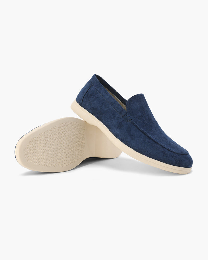 Stylish Men's Suede Loafers with Textured Upper & Contrast Sole | Versatile Slip-On Shoes for Everyday Comfort 14