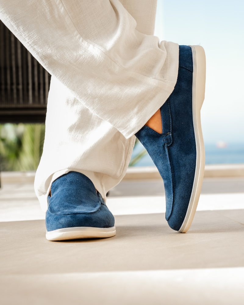 Stylish Men's Suede Loafers with Textured Upper & Contrast Sole | Versatile Slip-On Shoes for Everyday Comfort 3