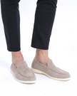 Stylish Men's Suede Loafers with Textured Upper & Contrast Sole | Versatile Slip-On Shoes for Everyday Comfort 4