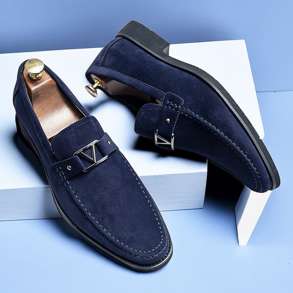 Stylish Slip-On Loafers for Men with Patterned Upper & Buckle Detail | Comfortable Footwear for Everyday Wear 0