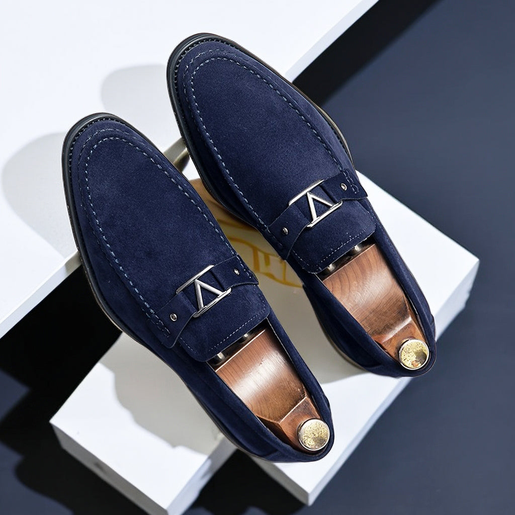 Stylish Slip-On Loafers for Men with Patterned Upper & Buckle Detail | Comfortable Footwear for Everyday Wear 1