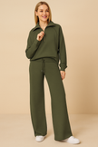 Stylish Women's Tracksuit Set with Half-Zip Pullover & Wide-Leg Pants for Versatile Comfort 3