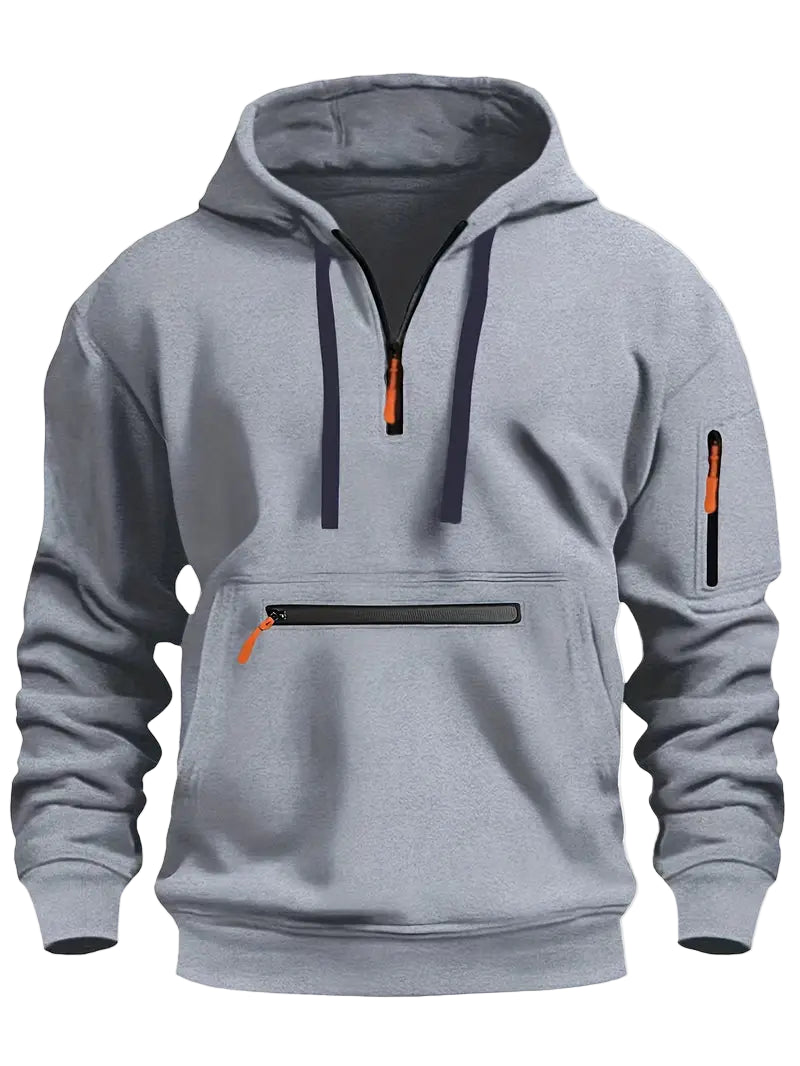 Urban Style | Men's Hoodie Sweater with Zippers & Adjustable Hood | Versatile Pullover for Modern Looks 0