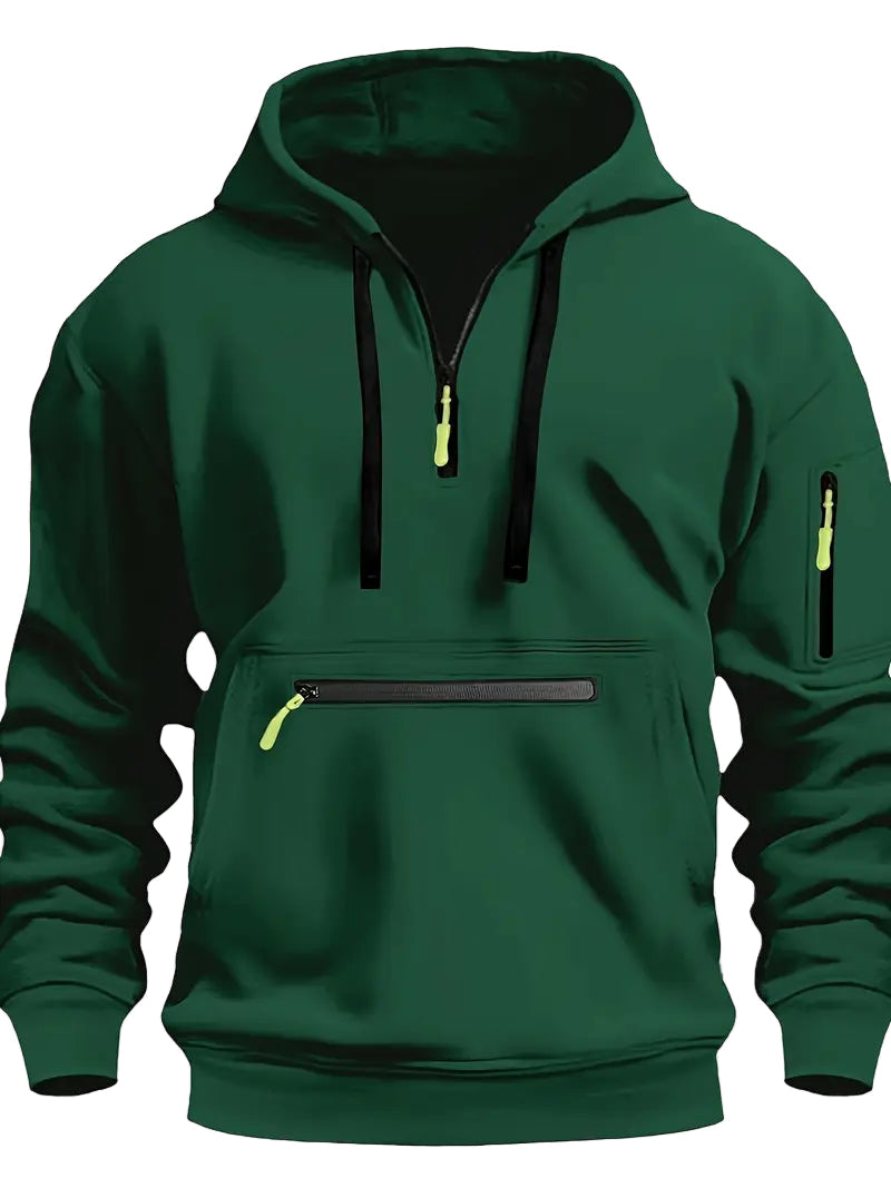 Urban Style | Men's Hoodie Sweater with Zippers & Adjustable Hood | Versatile Pullover for Modern Looks 4