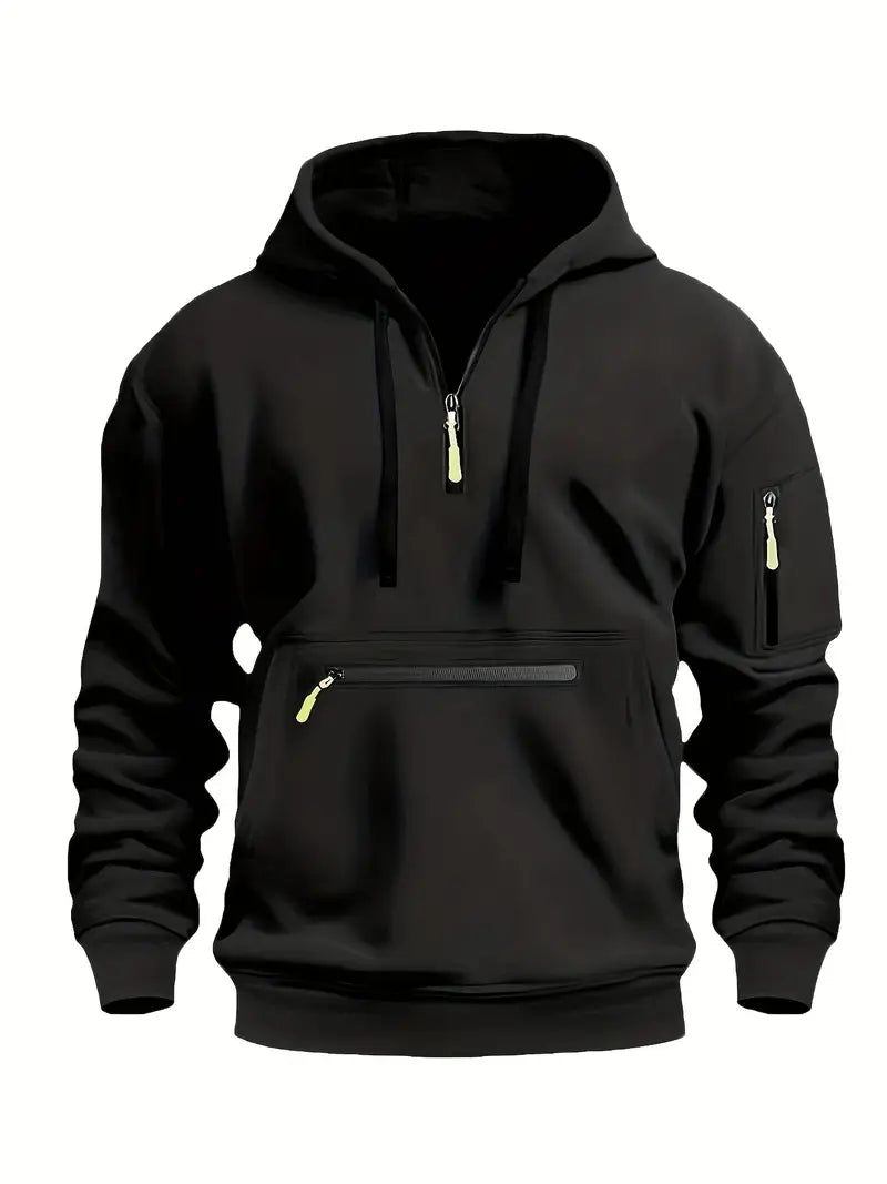 Urban Style | Men's Hoodie Sweater with Zippers & Adjustable Hood | Versatile Pullover for Modern Looks 5