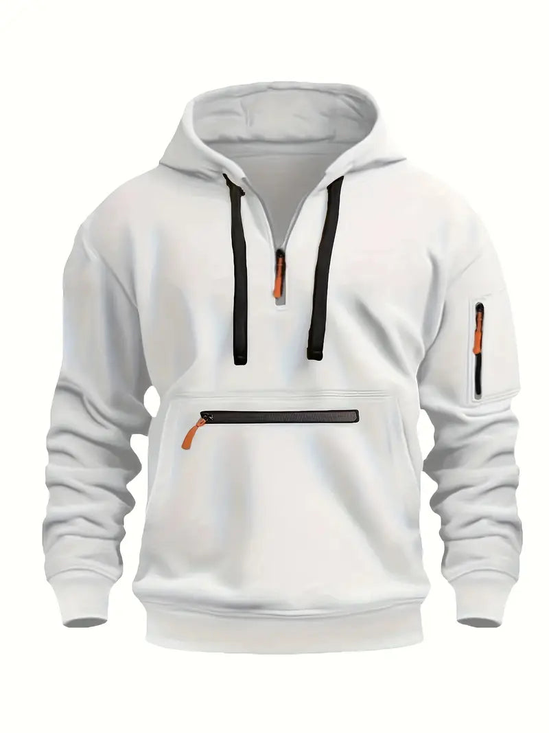 Urban Style | Men's Hoodie Sweater with Zippers & Adjustable Hood | Versatile Pullover for Modern Looks 6