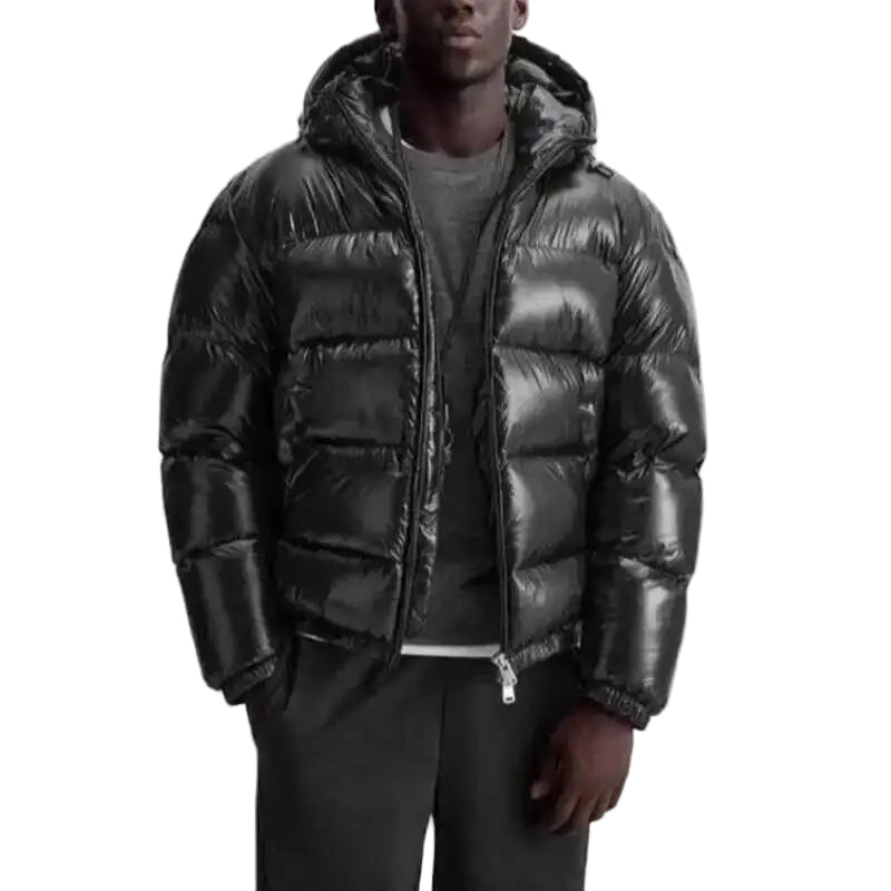 Urban Style | Men's Puffer Jacket with Hood & Zipper | Lightweight Winter Outerwear for Modern Fashion 1