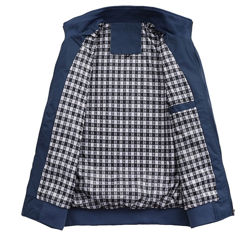 Urban Style | Men's Zip-Front Bomber Jacket with Ribbed Cuffs | Structured Fit for Autumn Comfort 7