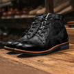 Versatile Footwear Collection | Black Ankle Boots with Adjustable Lacing | Stylish Design for Year-Round Wear 0