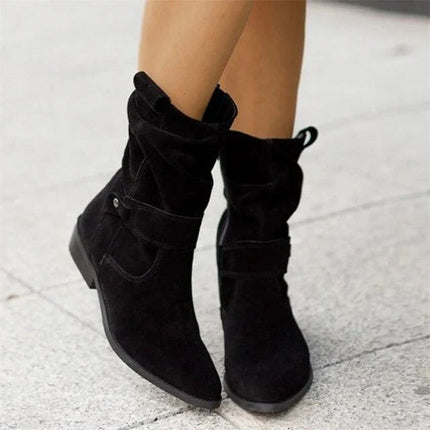 Ashley | Winter Suede Slouchy Ankle Boots – Cozy, Fashion-Forward Winter Boots