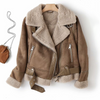 Grace | Chic Shearling-Lined Moto Jacket — Timeless Style, Cozy Warmth