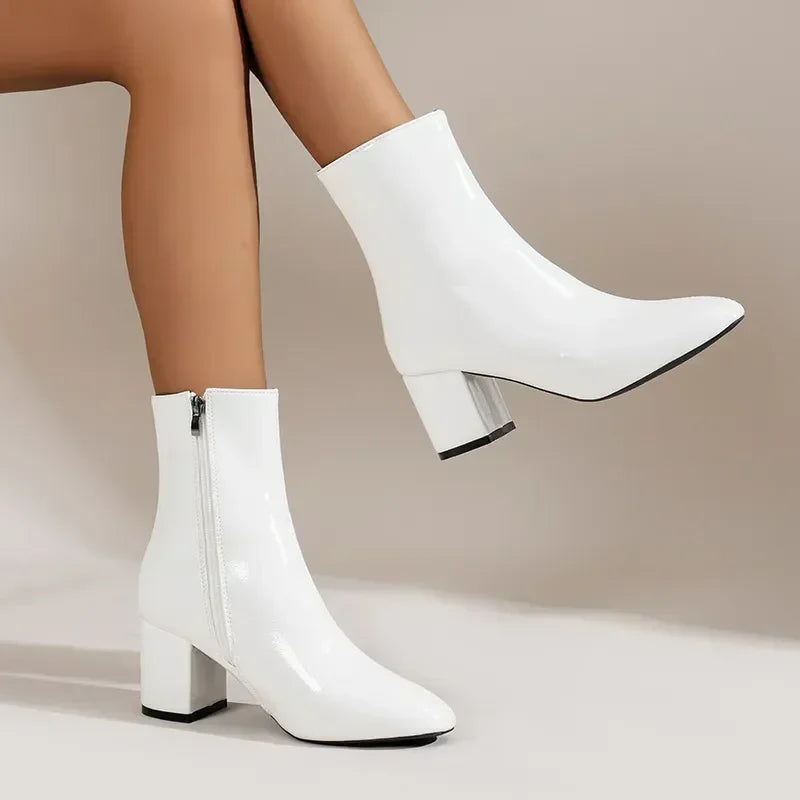 Chloe | Side-Zipper Block Heel Ankle Boots — Sleek, Everyday Style