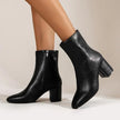 Chloe | Side-Zipper Block Heel Ankle Boots — Sleek, Everyday Style