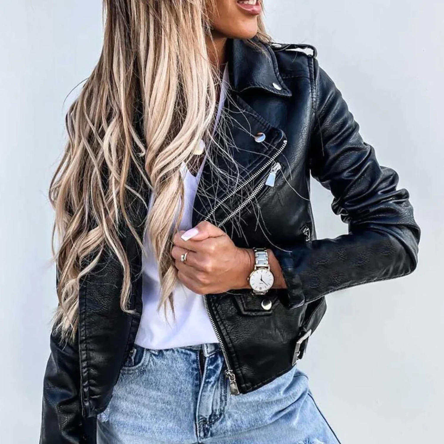 Taylor | Chic Zip-Up Biker Jacket
